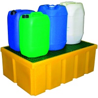 Polythene Flat Base Spill Pallet With Grill- 200 Litre