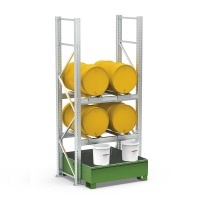 Galvanised Shelving Unit for 4 Drums with Sump