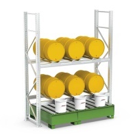 Galvanised Shelving Unit for 6 Drums with Sump