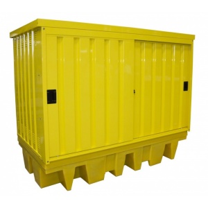2 x IBC Spill Bund Pallet with outside Steel Cabinet