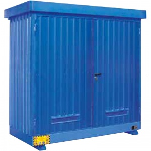 Multipurpose outdoor storage Container 2m² with Containment Sump overpainted galvanized