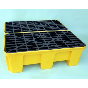 Budget Polyethylene Sump Pallet for 2 Drums connected