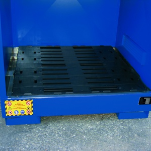 Drum Cabinets with containment sumps for Acids & Corrosives with polyethylene grid