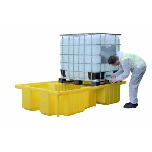Twin IBC Polythene spill Bund Pallet for spill containment