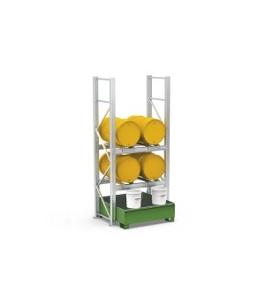 Galvanised Shelving Unit for 4 Drums with Sump