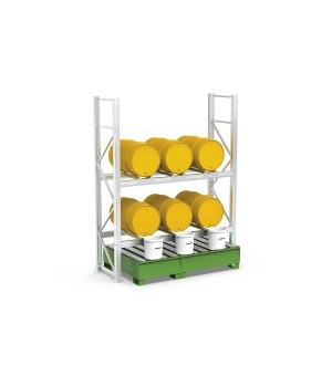 Galvanised Shelving Unit for 6 Drums with Sump