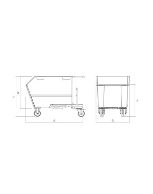 Heavy Duty Tipping Skip 750L Drawing