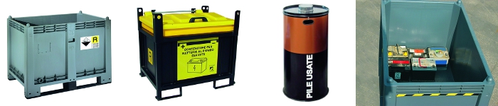 picture of used battery containers