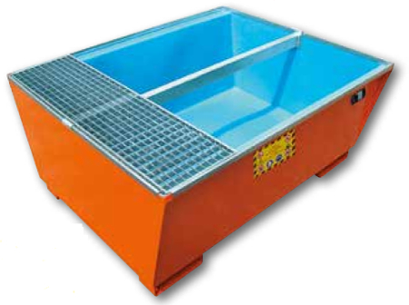 picture of steel sump pallet with inner polyethylene tank