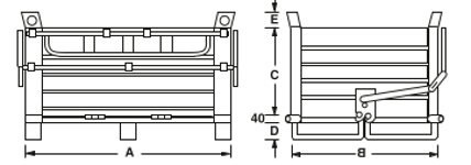 diagram of 2 door open bottomed skip